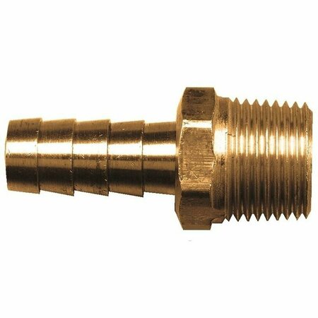 FAIRVIEW FITTINGS & MFG Fairview Pipe Coupler, 1/8 in, Hose Barb, 1/4 in, MPT, 1000 psi Pressure, Brass 125-2BP